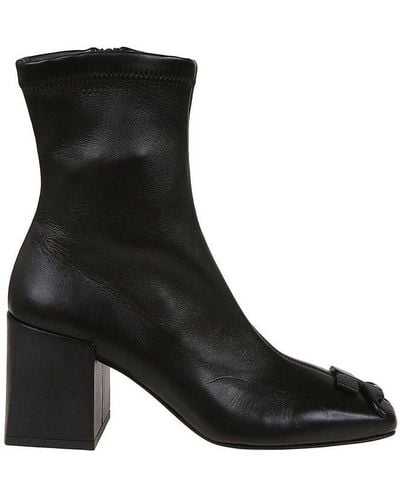 Courreges Heritage Square-toe Ankle Boots - Black