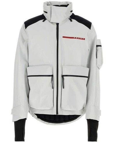 Prada Two-toned High-neck Jacket - Grey