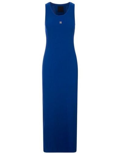Givenchy 4g Plaque Knit Tank Dress - Blue