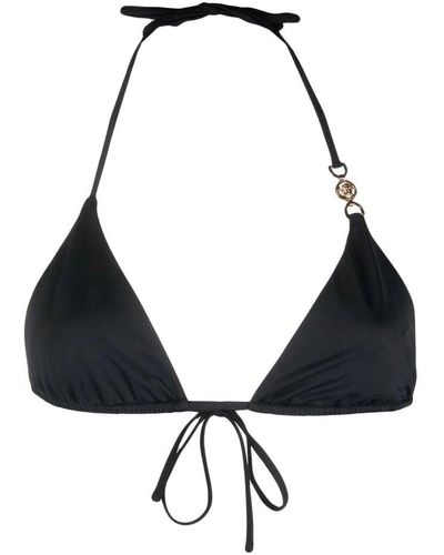 Versace Metal Greek Triangle Bikini Top - Black