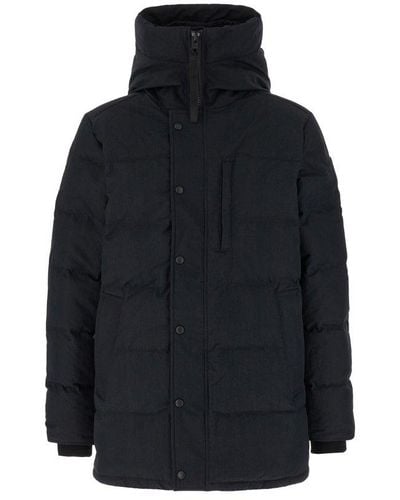 Canada Goose Hooded Buttoned Coat - Blue