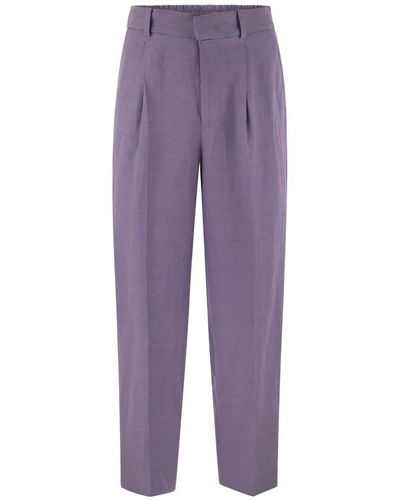 PT Torino Daisy Pressed Crease Trousers - Purple