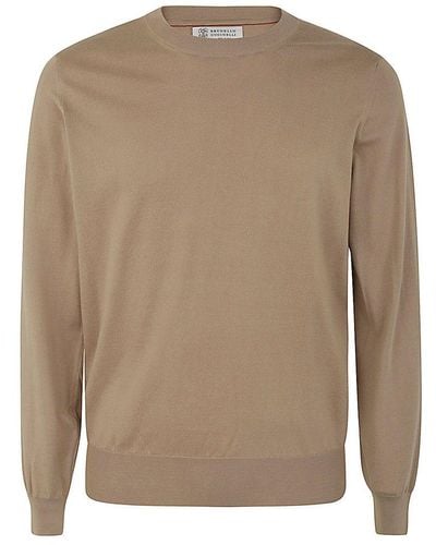Brunello Cucinelli Long Sleeves Sweater - Brown