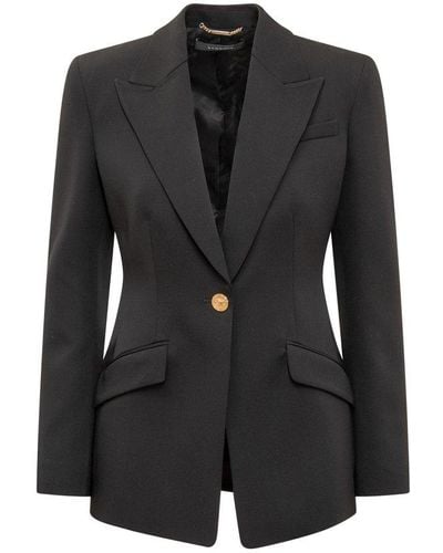 Versace Single-breasted Buttoned Blazer - Black