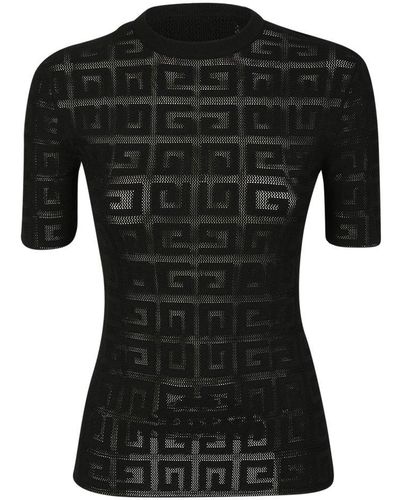 Givenchy Jacquard Sweater With 4g Lace Effect Motif By - Black