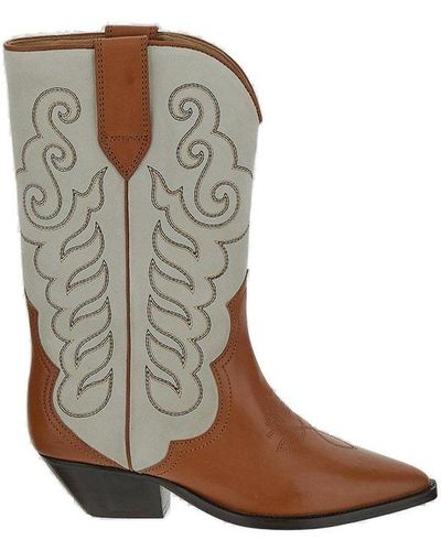 Isabel Marant Duerto Suede Cowboy Boots - Brown