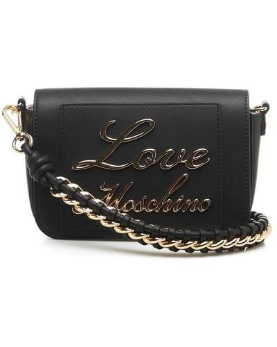 Love Moschino Logo Lettering Mini Shoulder Bag - Black