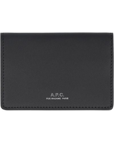 A.P.C. Stefan Logo Printed Card Holder - Black