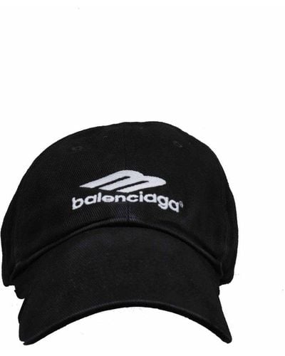 Balenciaga Logo Embroidered Cut-out Baseball Cap - Blue