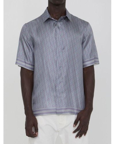 Dior Oblique Pixel Short-sleeved Shirt - Gray