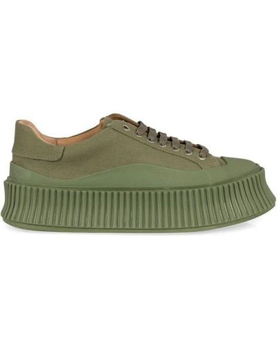Jil Sander Round Toe Lace-up Sneakers - Green