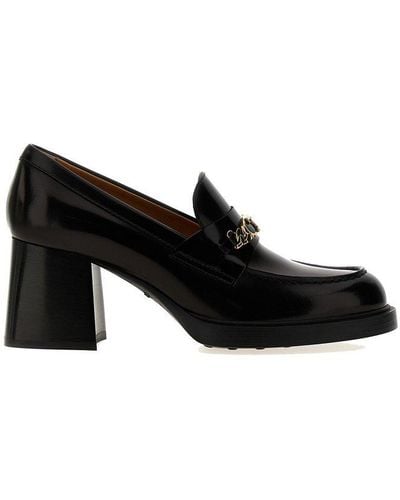 Tod's Gomma T-chain Detail Court Shoes - Black