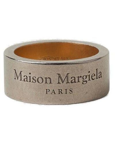 Maison Margiela Logo Engraved Ring - Natural