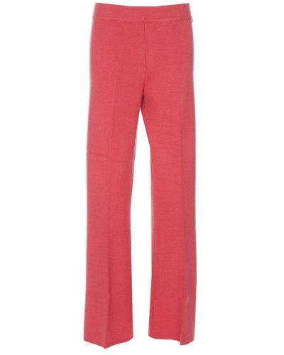 Twin Set Logo-plaque Flared Knitted Pants