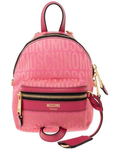 Moschino Backpack With Logo - Pink