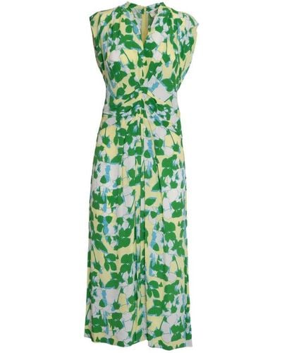 Diane von Furstenberg Livia Floral Printed V-neck Dress - Green