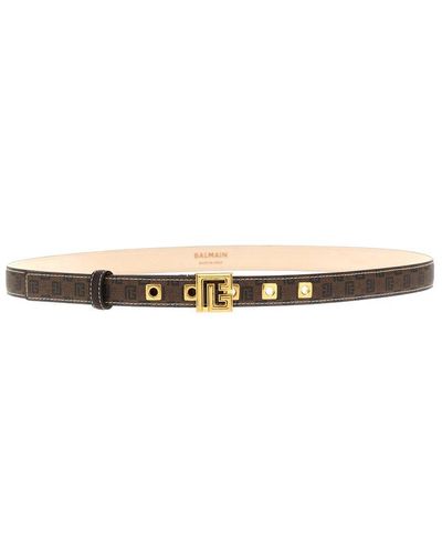 Balmain Buckle Logo Belt Belts - White