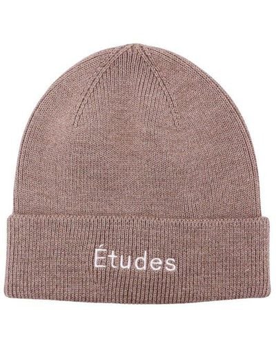 Etudes Studio Logo Embroidered Knitted Beanie - Brown