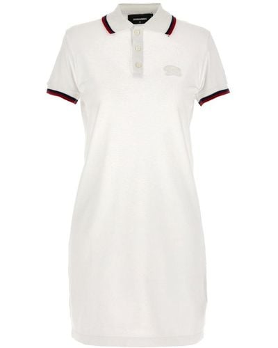 DSquared² Maxi Cut Out Polo Dress Dresses - White