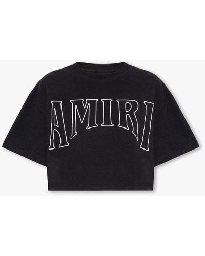 Amiri Cropped T-shirt With Logo - Black