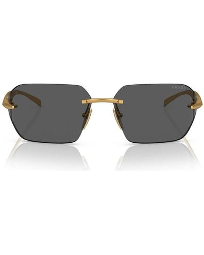 Prada Geometric-frame Sunglasses - Black