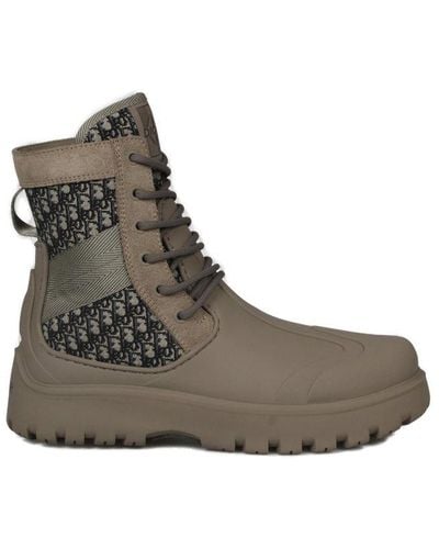 Dior Garden Lace-up Boots - Brown