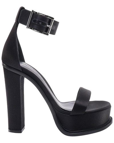Alexander McQueen Ankle-buckled Platform Sandals - Black