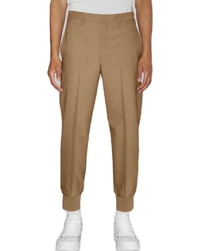 Neil Barrett Slim Fit Cropped Trousers - Natural