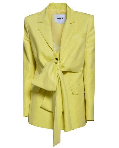 MSGM Sashed Waistline Jacket - Yellow