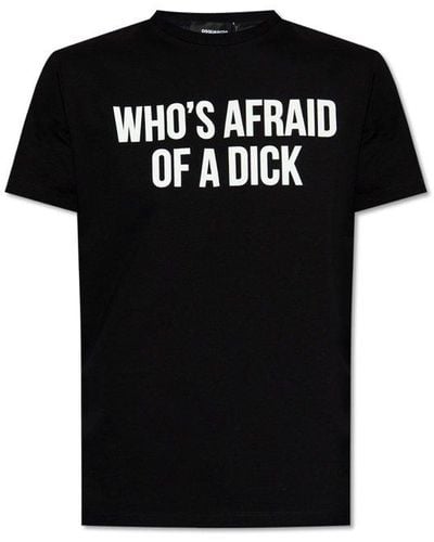 DSquared² Slogan Print Crewneck T-shirt - Black