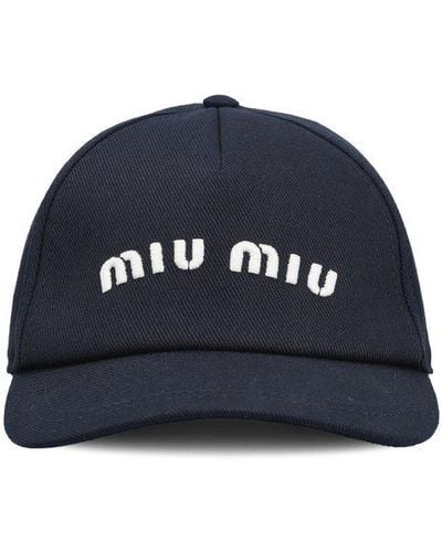 Miu Miu Logo Embroidered Baseball Cap - Blue