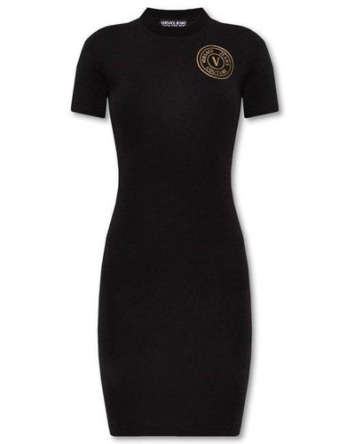 Versace Logo-print Bodycon T-shirt Minidress - Black