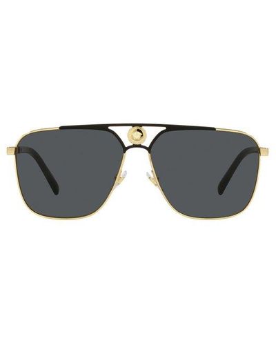 Versace Oversized Frame Sunglasses - Metallic