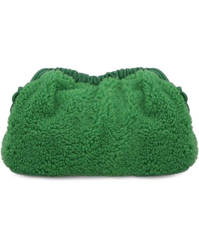 Mansur Gavriel Cloud Shearling Mini Clutch Bag - Green