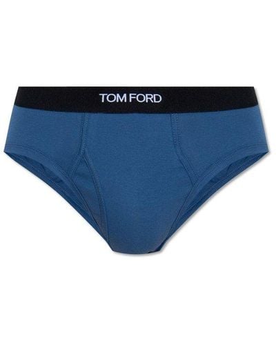 Tom Ford Logo Waistband Briefs - Blue