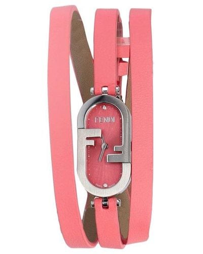 Fendi O'lock Double Strapped Watch - Red