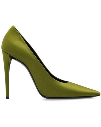 Saint Laurent Monceau Pointed Toe Court Shoes - Green