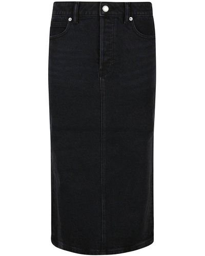 Alexander Wang Denim Midi Skirt - Black