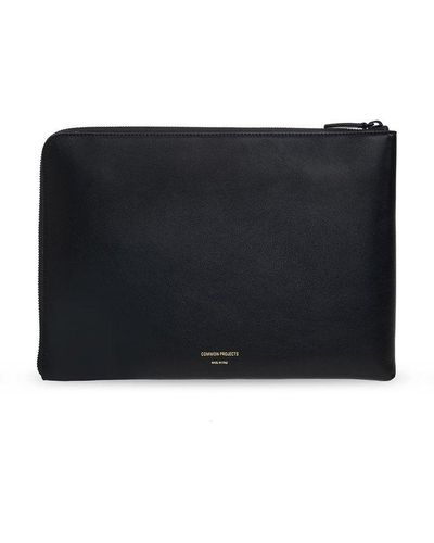 Common Projects Logo Embossed Medium Folio - Black