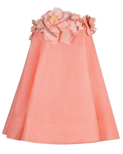 Zimmermann Natura Floral Detailed Mini Dress - Pink