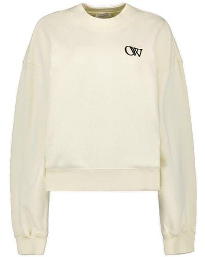 Off-White c/o Virgil Abloh Logo Printed Crewneck Sweatshirt - White
