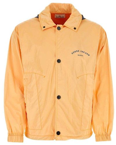 Stone Island Light Orange Nylon Ripstop Jacket