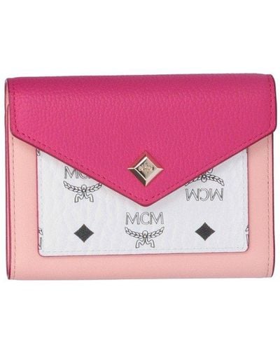 MCM Love Letter Trifold Wallet - Pink
