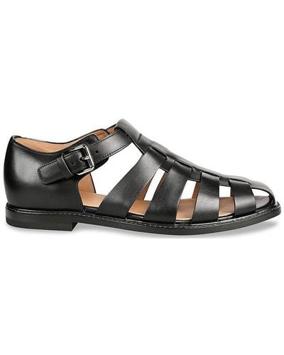 Church's Round Toe Caged Sandals - Black