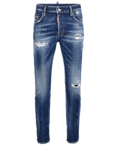DSquared² Super Twinky Logo Patch Skinny Jeans - Blue