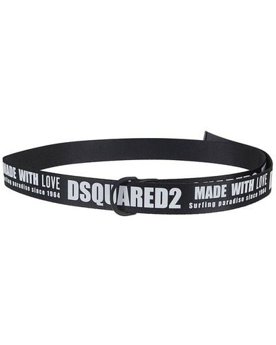 DSquared² Logo Made With Love Ribbon Belt - Black