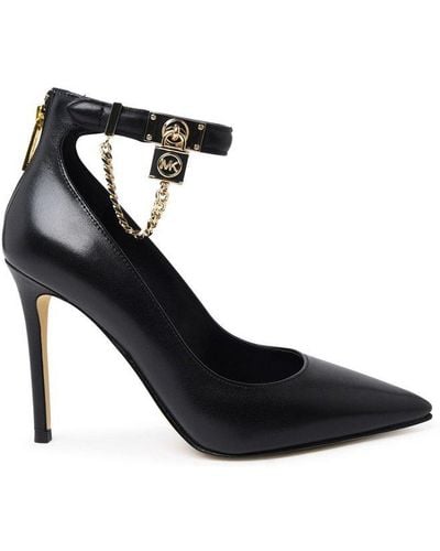 MICHAEL Michael Kors Logo Charm Ankle Strapped Court Shoes - Black