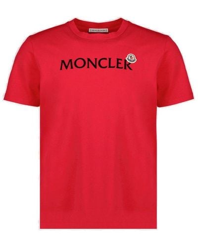 Moncler Flocked Crewneck T-shirt - Red