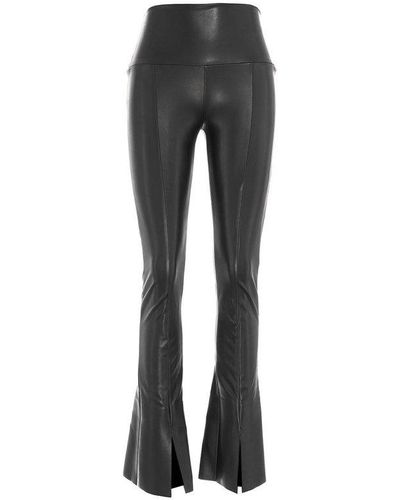 Norma Kamali Slit Bottom Flared Trousers - Black