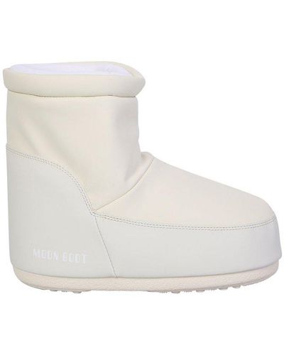 Moon Boot Icon Low Logo Printed Boots - White